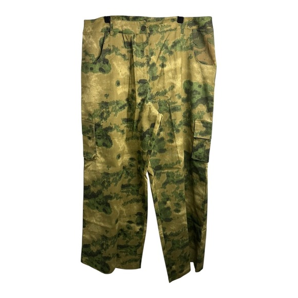 Pretty Little Thing Khaki Camo Wide Leg Trousers (Shaper) Size 14 NWT - Picture 2 of 10